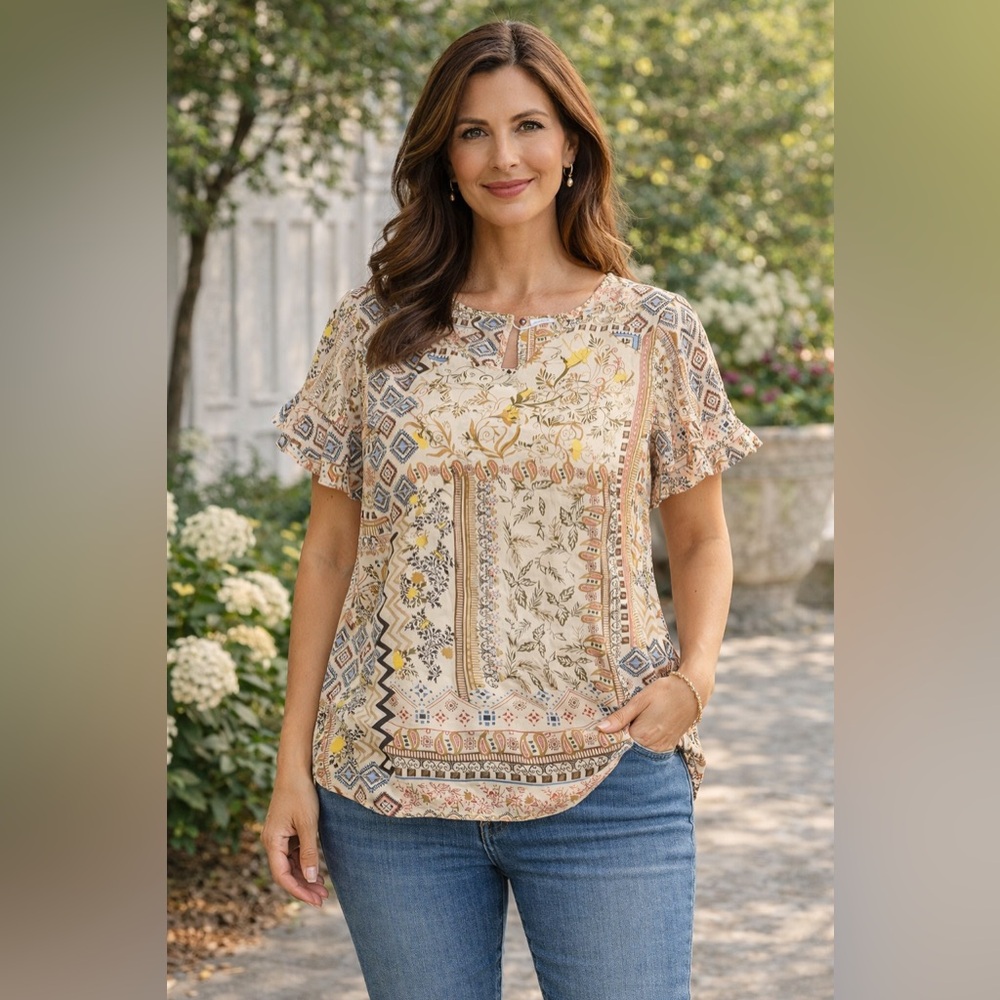 Floral Patchwork Women's Blouse